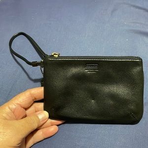 Coach Black Leather Wristlet